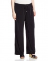 Calvin Klein Women's Plus-Size Jersey Drawstring Pant, Black, 0X