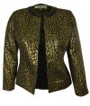 Kasper Women's Golden Age Bead Jacquard Leopard Blazer Jacket