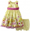Nannette Baby-girls Infant 2 Piece Woven Dress and Panty, Yellow, 24 Months