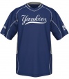 New York Yankees Majestic MLB Fast Action V-Neck Fashion Jersey - Navy