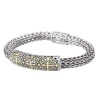 925 Silver Celtic-Design Cross Bracelet with 18k Gold Accents- 7.5 or 8.5 IN