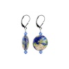 SCER412 Sterling Silver Blue Crystal Cloisonne Bead Earrings Made with Swarovski Elements