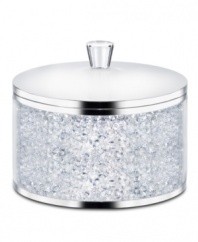 Something to treasure. With a faceted crystal lid, shimmering chatons and silvertone metal accents, the Crystalline jewelry box from Swarovski is a beautiful place to store precious jewelry, trinkets, coins and more.
