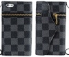 myLife (TM) Black Checkered and Zipper Design - Textured Koskin Faux Leather (Card and ID Holder + Magnetic Detachable Closing) Slim Wallet for iPhone 5/5S (5G) 5th Generation iTouch Smartphone by Apple (External Rugged Synthetic Leather With Magnetic Cli