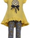 Bonnie Jean Girl Sequins Lollipop Dress & printed Leggings Set, Yellow, 2T