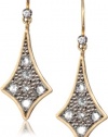 Moritz Glik New Wave 18K Yellow Gold, Rose Cut and Brilliant Cut Diamond Earrings