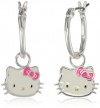 Hello Kitty Girls' Silver-Plated Hoop Earrings