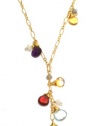 Nina Nguyen 22K Gold Vermeil Gumdrop Y Necklace with Semi-Precious Gemstones and Labradorite Pendant