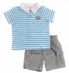 Calvin Klein Baby-Boys Infant and Stripes Polo Top with Short