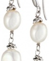 Honora Crush White Freshwater Cultured Pearl (8-10 mm) Dangle Earrings, 1.75