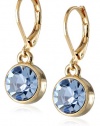 1928 Jewelry Best of Times 14k Gold Dipped Simulated Sapphire Blue Faceted Drop Earrings