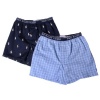 Polo Ralph Lauren Boys 2 Pack Woven Boxers S Cannes Plaid/Cruise Navy