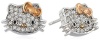 Hello Kitty Czech Crystal Flat Pave Face Rose Gold Plated Bow Girl's Stud Earrings