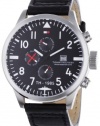 Tommy Hilfiger Men's 1790683 Sport Stainless Steel Watch with Black Leather Band