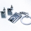 Digabi Men's Jewelry Stainless Steel Fashion Jewelrys Design Cufflinks and Key Chain Set Black Pack of 3
