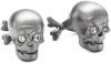 ROTENIER Novelty Sterling Silver Black Skull with Sapphire Cufflinks