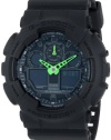 G-Shock GA-100 Neon Highlights Trending Series Men's Luxury Watch - Black/Green / One Size