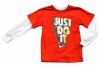 Nike Boy's Block Just Do It Long Sleeve Shirt (6, Challenge Red)