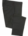 DKNY Mens Solid Charcoal Gray Flat Front Wool Blend Dress Pants