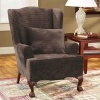 Sure Fit Stretch Stretch Royal Diamond Wing Chair Cover Chocolate (Brown)