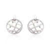 CleverEve Designer Series Rhoduim Plated Sterling Silver Open Circle Earrings