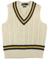 Polo Ralph Lauren Mens Cotton-blend Cricket Cable Vest (X-Large, Cream)