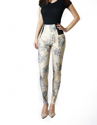 Women's Printed Design High Waist Fashion Leggings Pants