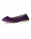 Dessy Matte Satin Ballet Flats with Pleated Toe Detail