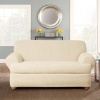Sure Fit Sure Fit Stretch Pinstripe T-Cushion Two Piece Sofa Slipcover, Cream, polyester