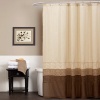 Lush Decor Mia Shower Curtain, 72 by 72-Inch, Wheat/Taupe/Chocolate