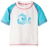 Pink Platinum Little Girls'  Summertime Rash Guard, Turquoise, 3T