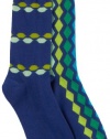 Funky Socks Men's 2 pack Colorful Patterned Casual Crew Socks (2 pairs)