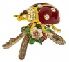 New Swarovski Crystal 24k Gold Plated Ladybug Lady Bug On Branch