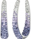 Sterling Silver Colored Hoop Earrings with Swarovski Elements