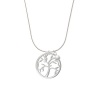 Tree of Life in Circle Crystal Bicone Necklace