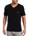 BOSS HUGO BOSS Men's Micromodal Short Sleeve V-neck T-shirt, Black, Medium