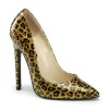 5 Inch High Heel Pump Shoes Glitter Leopard Print Pumps Pointed Toe