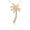 Mother's Day Blowout Sterling Silver 14K Gold Plated Genuine Diamond Accent Palm Tree Pendant Necklace, 18