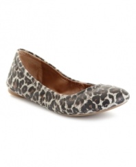 Lucky Brand's Emmie fabric flats may seem basic at first glance, but playful patterns give them panache! Our picks: the versatile leopard-print and herringbone (black and white) versions. Also available in a heather grey sweater style.