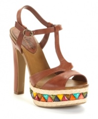 Ground your look with a funky foundation. Triangular rainbow-colored beads and espadrille trim at the platform of the Carry On sandals turn them into statement makers. By Unlisted.