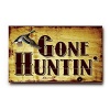 Gone Hunting 14x23 Planked Wood Sign Wall Decor Art