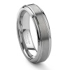Tungsten Carbide Wedding Band Ring Brushed center 6mm