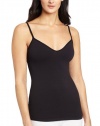 Barely There Women's Smooth A'tude Light Control Ribbed Strappy Camisole, Black, Medium