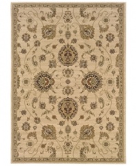 Taking inspiration from classic Persian art and culture, this spellbinding area rug features a wispy, curvilinear floral pattern in an ivory, brown and moss color spectrum. Crafted in Egypt of easy-care polypropylene that also ensures durability, the Ariana rug from Sphinx presents your home with understated elegance.