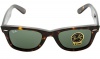 Ray-Ban RB2140 Original Wayfarer Sunglasses, Black frame/Crystal Green Polarized
