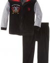 U.S. Polo Assn. Baby Boys' Velour Hooded Jacket and Pant Set