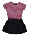 U.S. POLO ASSN. Little Girls' Jersey-Knit Top and Denim Bottom Dress