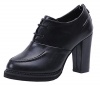 Lesrance Women's Ladies Plain Lace-up Oxford Shoe Color Black Size 7.5