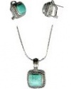 Designer Turquoise Necklace, Chain & Earring Set