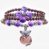 Drunk Wind Purple Garnet Cluster Fox Legend Pendant Charming Crystal Bracelet